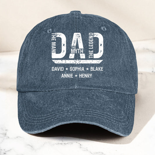 Father's Day Gifts, Best Dad Ever The Man, The Myth, The Legend - Personalized Cap