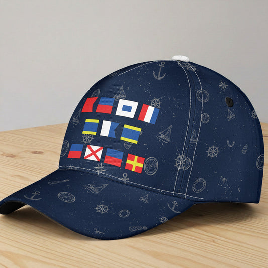 Father's Day Gifts, Best Dad Grandpa Ever In Nautical Flags - Personalized Cap