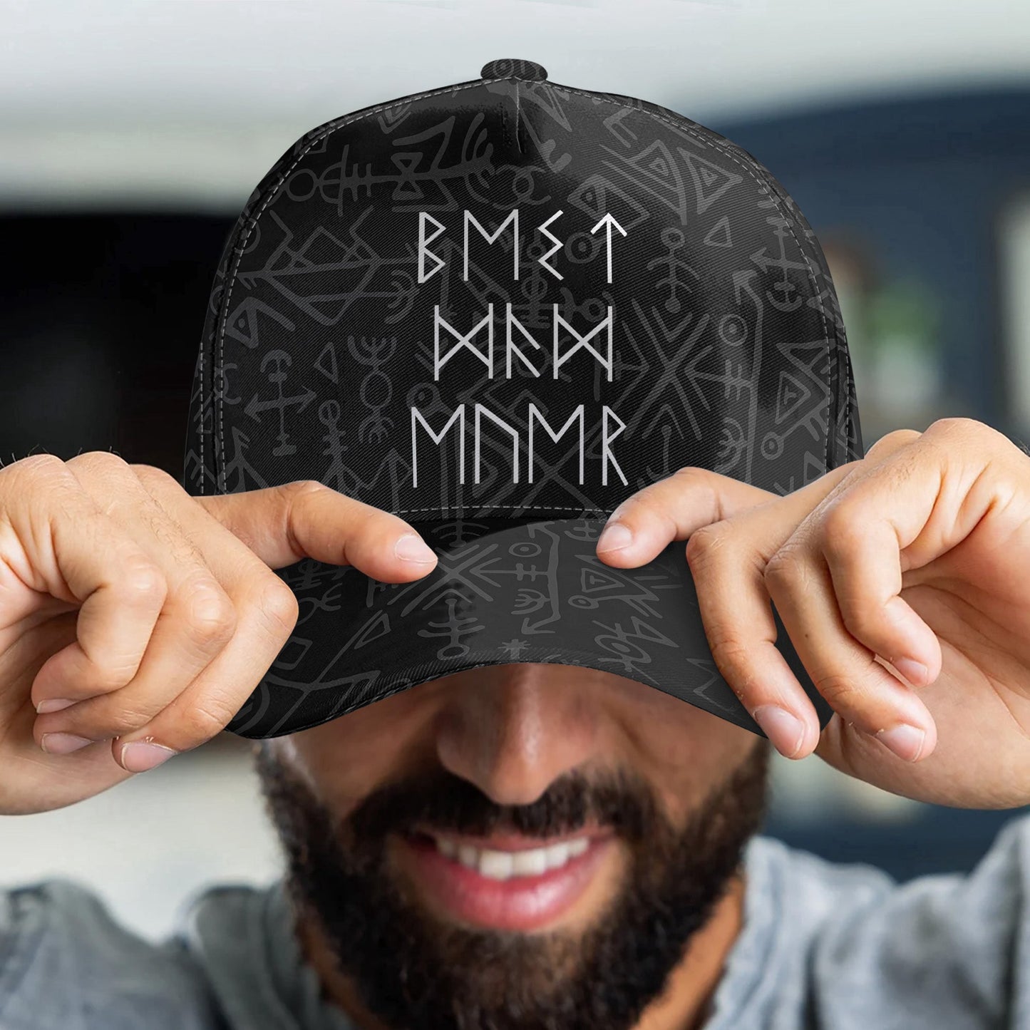 Father's Day Gifts, Best Dad Grandpa Ever In Viking Runes - Personalized Cap