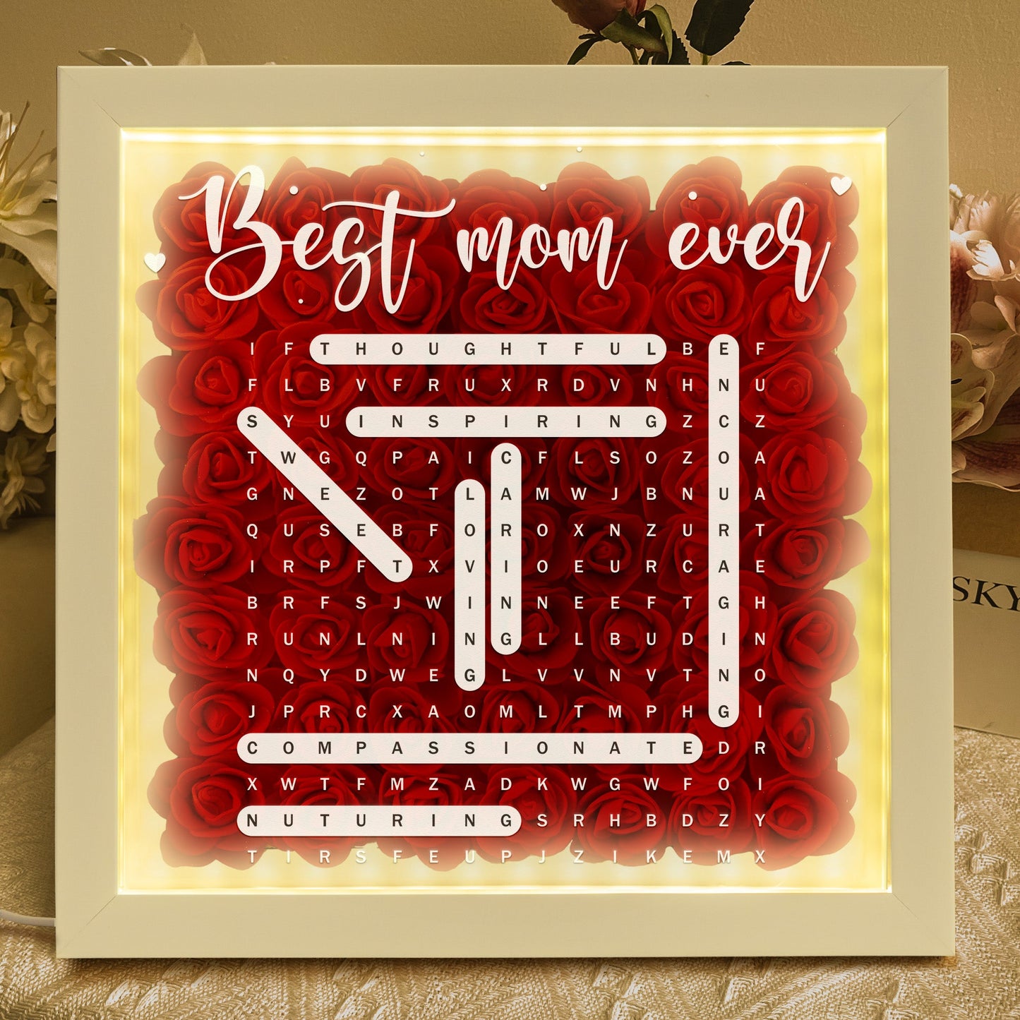 Best Mom Ever Word Search - Personalized Shadow Box