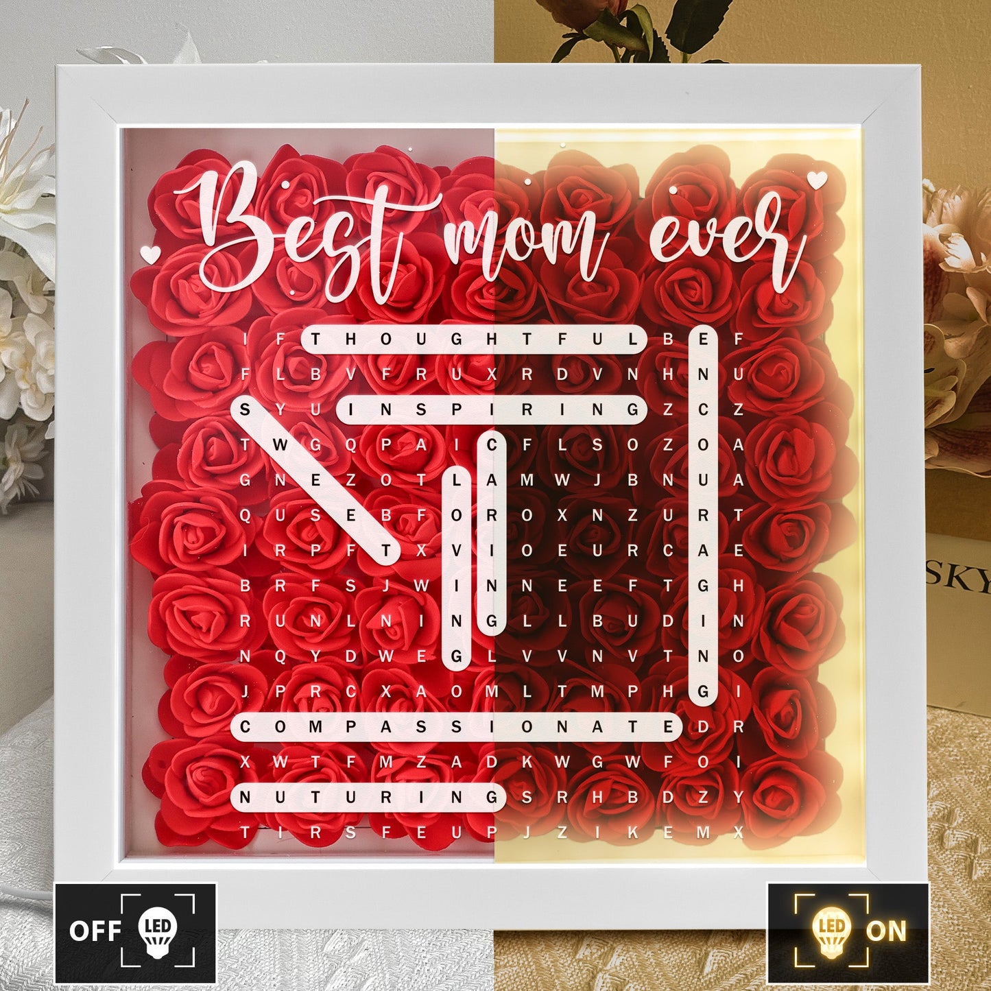 Best Mom Ever Word Search - Personalized Shadow Box