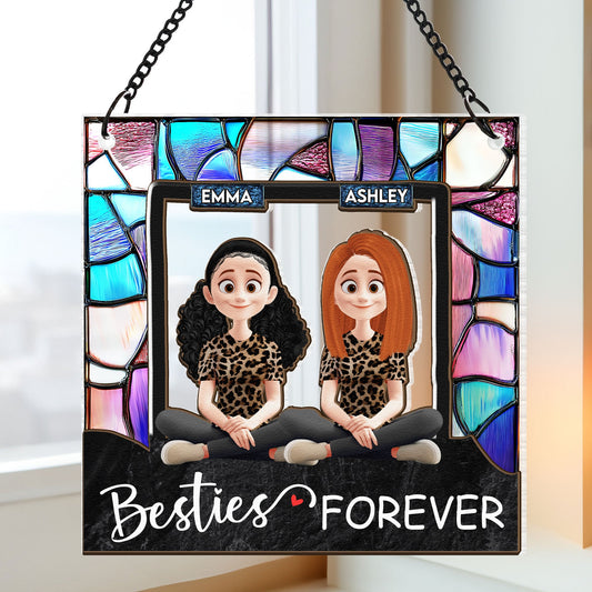 Besties Forever - Personalized Window Hanging Suncatcher Ornament