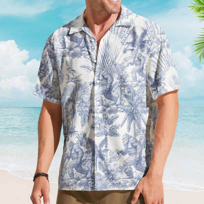 Bigfoot Alien Dragon Dinosaur Wolf Toile De Jouy - Personalized Hawaiian Shirt
