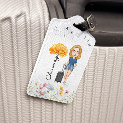 Birth Flower Travel Lovers - Personalized Passport Cover And Luggage Tag Travel Set