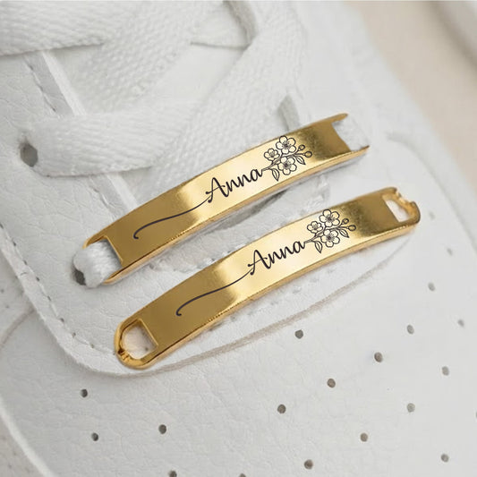 Birth Flower With Name - Personalized Shoe Tags