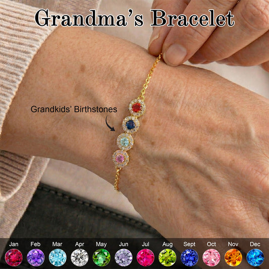 Birthstone Bracelet Mother's Day Gift For Mom Grandma - Personalized Bracelet