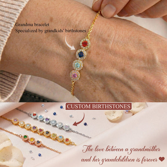 Birthstone Bracelet Mother's Day Gift For Mom Grandma - Personalized Bracelet