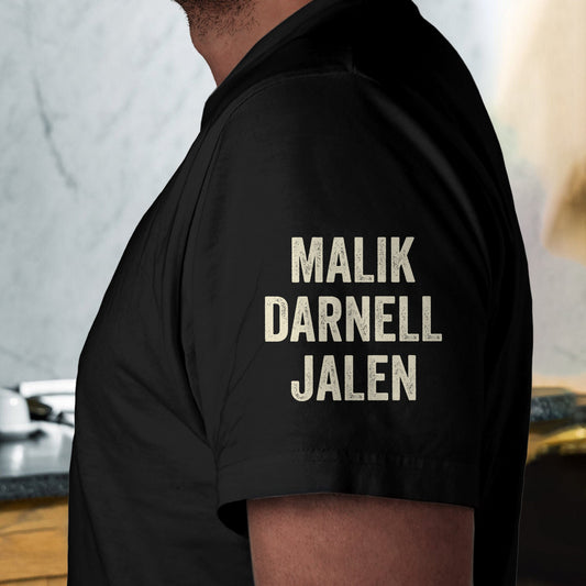 Father's Day Gifts, Black Father Custom Kids' Names - Personalized Shirt