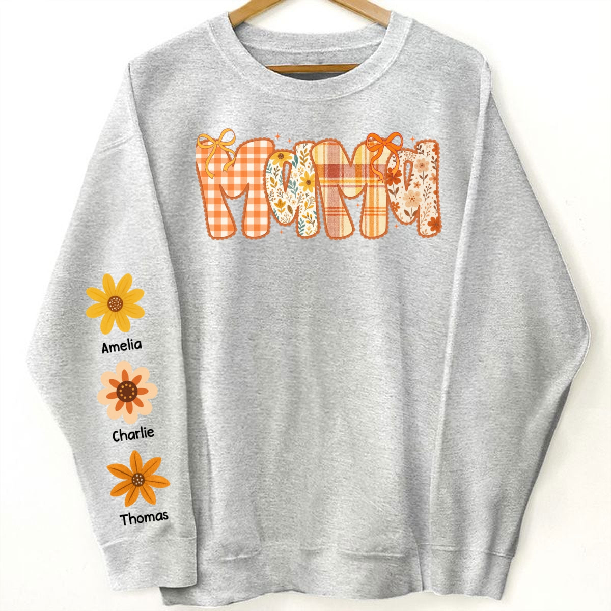 Preppy Retro Floral Fall - Personalized Sweatshirt - Fall Cozy Gift
