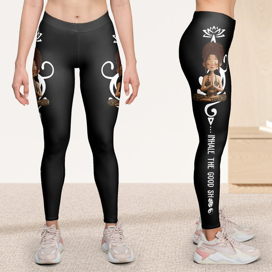 Breath Yoga Lovers Inhale The Good Sh*T Exhale The Bad Sh*T - Personalized Leggings