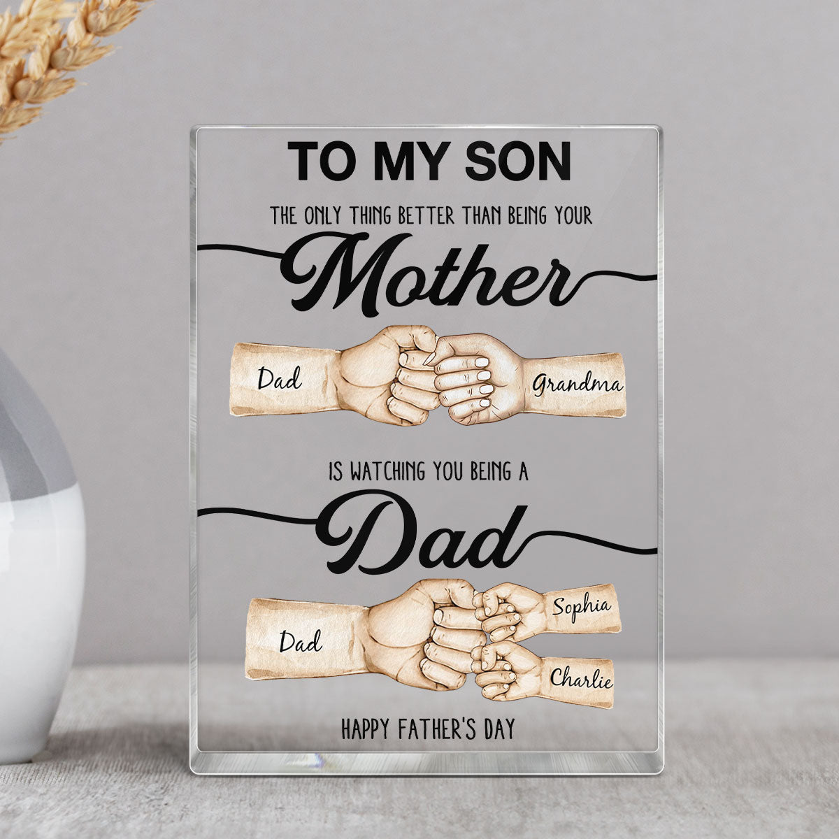 The Only Thing Better Than Being Your Mother Fist Bump Personalized Acrylic Block,  gift for Son from Mom