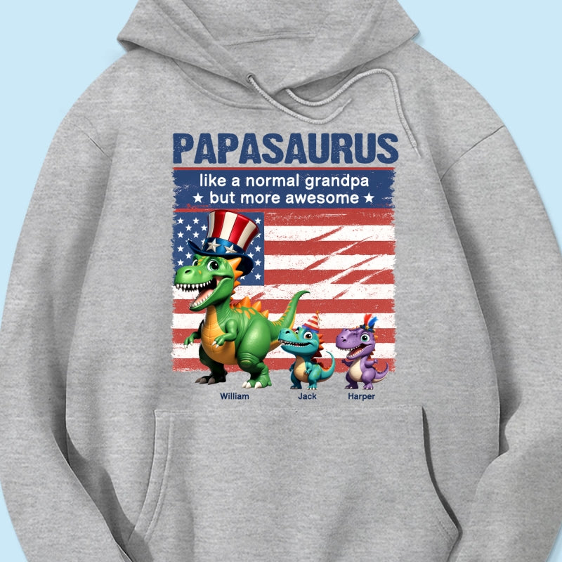 Grandpasaurus And Kids 3D Effect Dinosaurs 4th Of July Independence Day Celebration Personalized Shirt