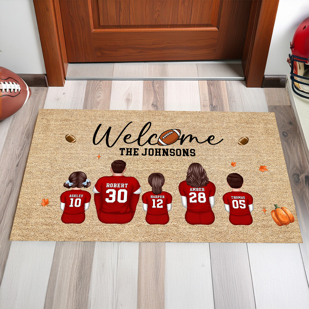 Welcome Football Season Family Decor Personalized Doormat