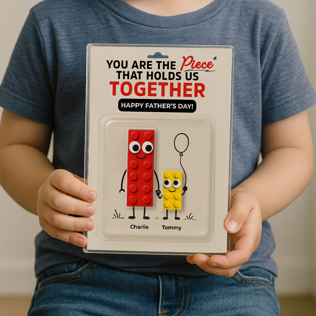 Dad And Kids Puzzle Personalized Toy Box Acrylic Block,  gift for Dad, Gift for Husband