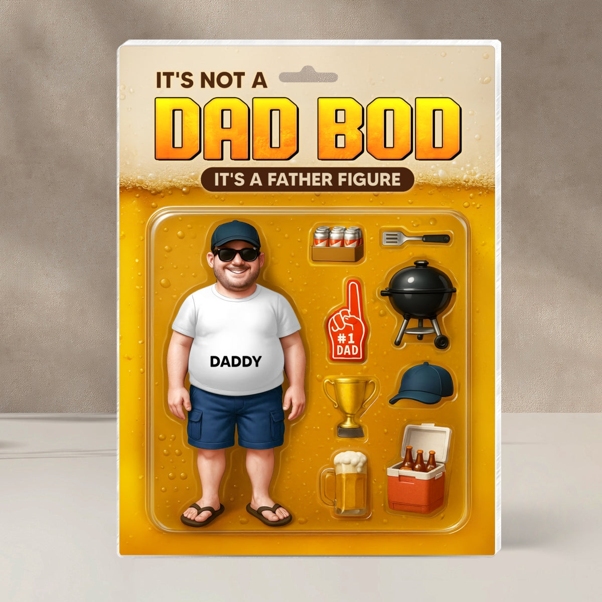 It's Not A Dad Bod, Father Figure Personalized Acrylic Block Plaque, Funny  gift