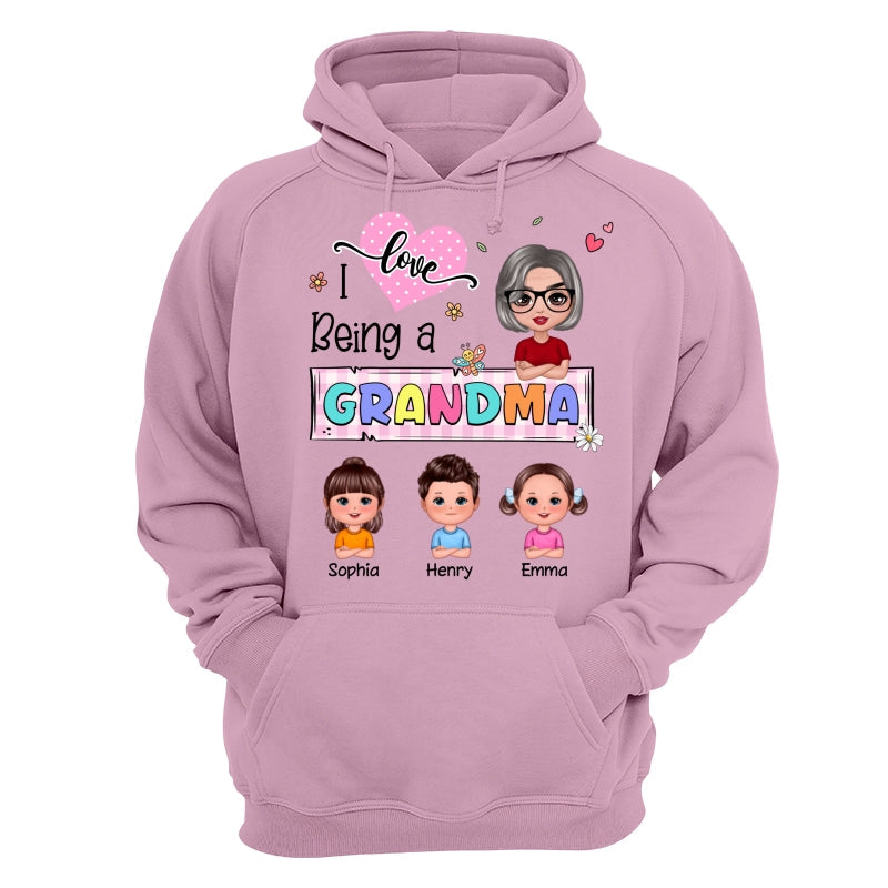 Love Being A Grandma Colorful Pastel Doll Grandma And Grandkids Personalized Shirt
