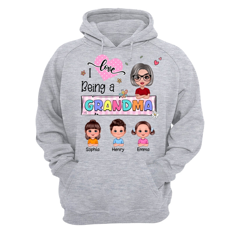 Love Being A Grandma Colorful Pastel Doll Grandma And Grandkids Personalized Shirt
