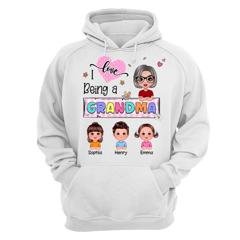 Love Being A Grandma Colorful Pastel Doll Grandma And Grandkids Personalized Shirt