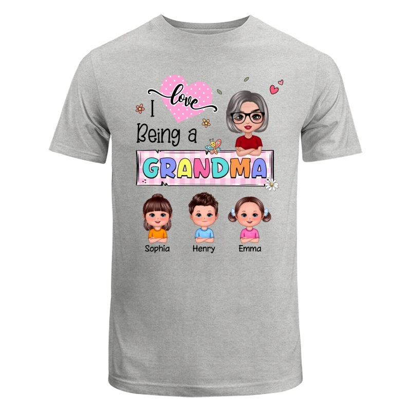 Love Being A Grandma Colorful Pastel Doll Grandma And Grandkids Personalized Shirt