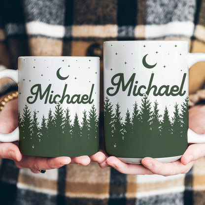 Campfire Forest Coffee Custom Name - Personalized Mug