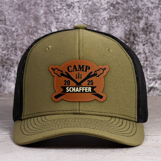 Camping Road Trip - Personalized Leather Patch Hat