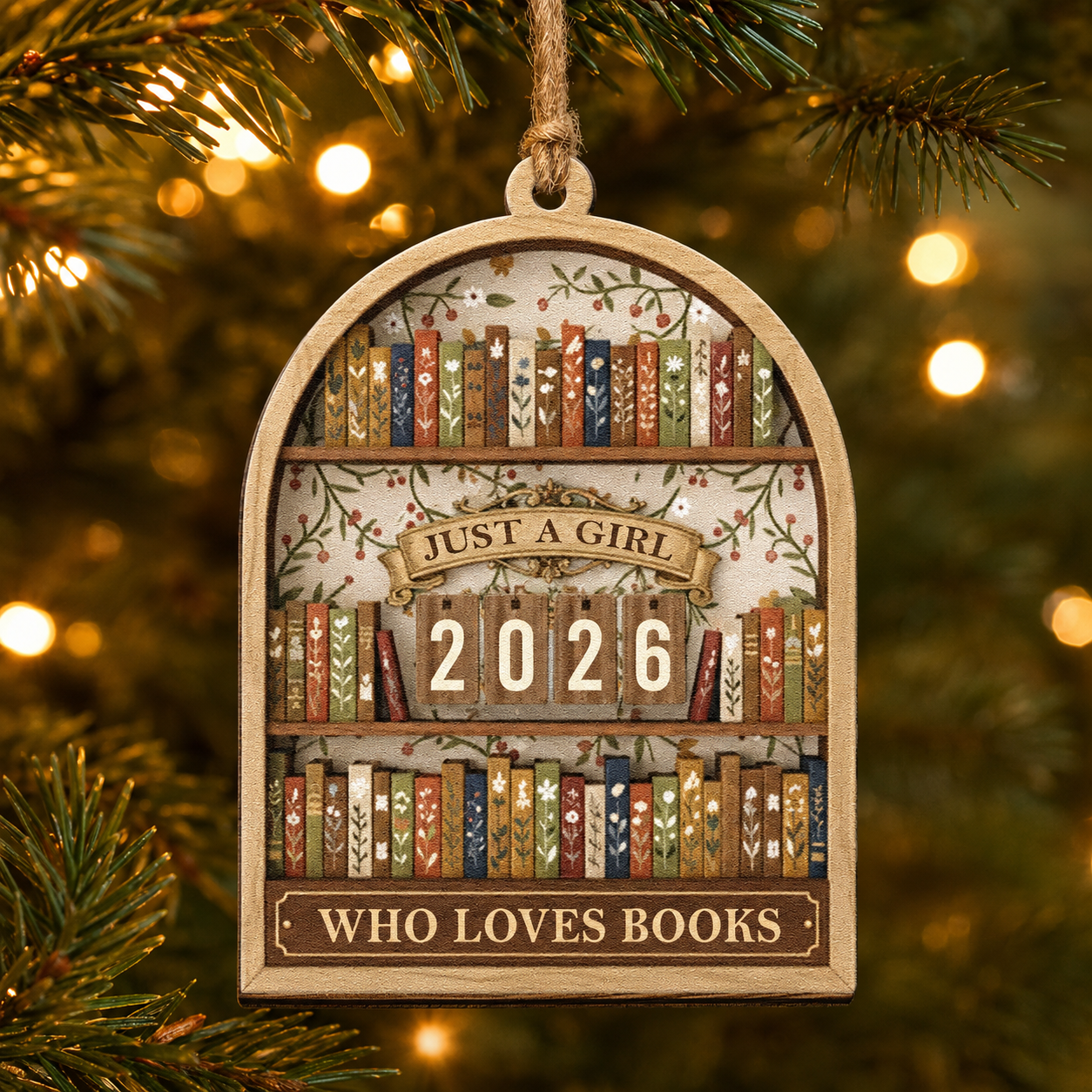 Just A Girl Who Loves Books - Wooden Ornament