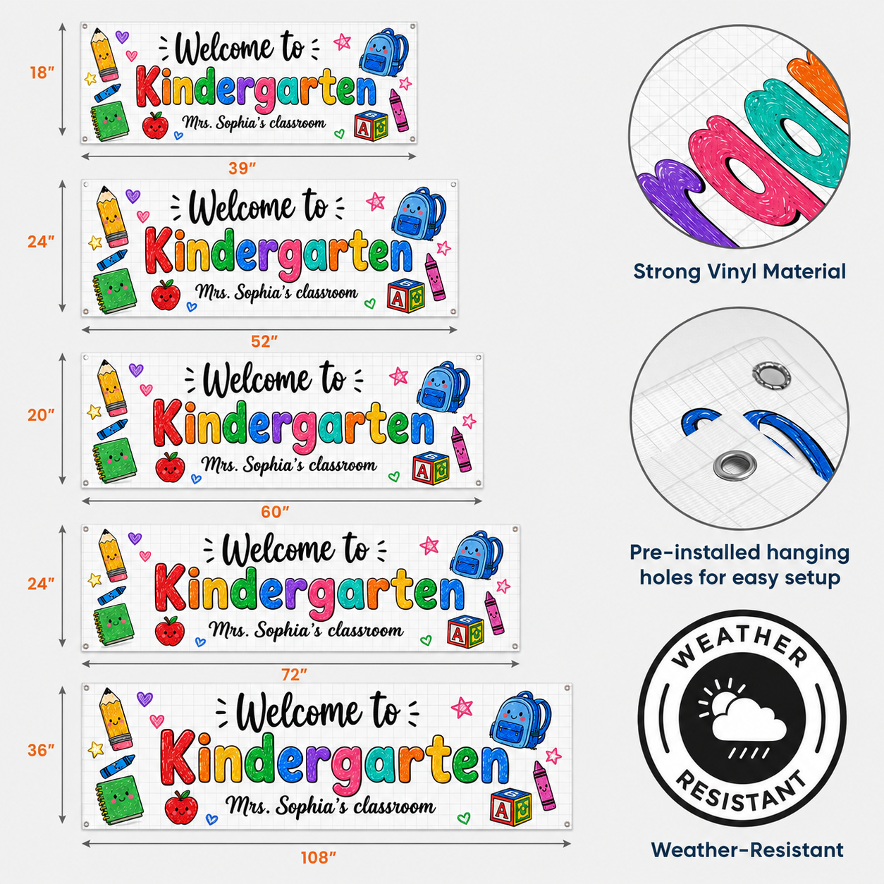Welcome Class First Day Of School - Personalized Banner
