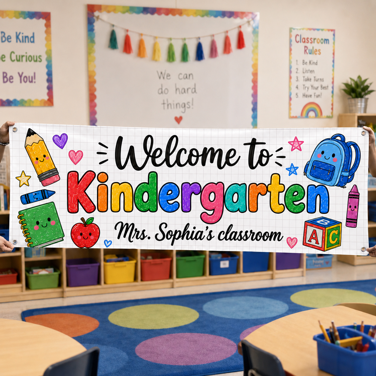 Welcome Class First Day Of School - Personalized Banner