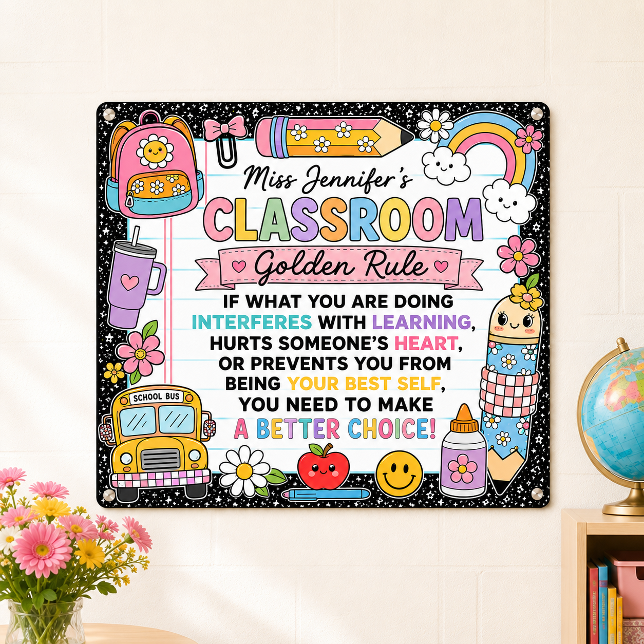Classroom Golden Rule - Personalized Metal Sign