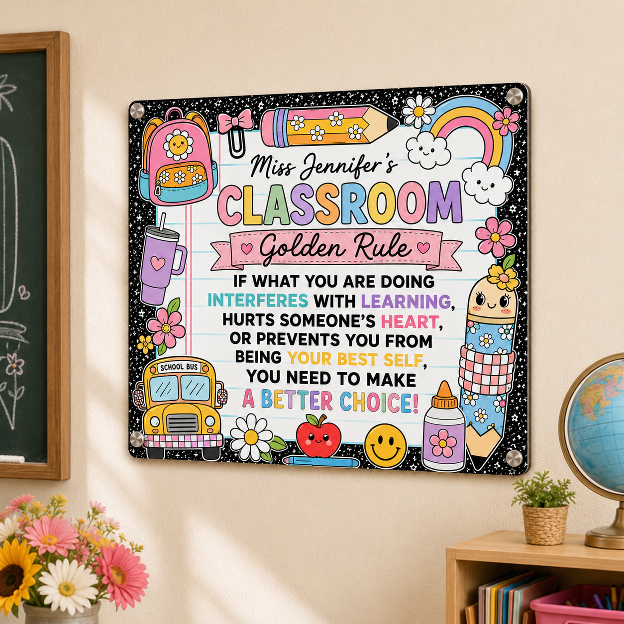 Classroom Golden Rule - Personalized Metal Sign