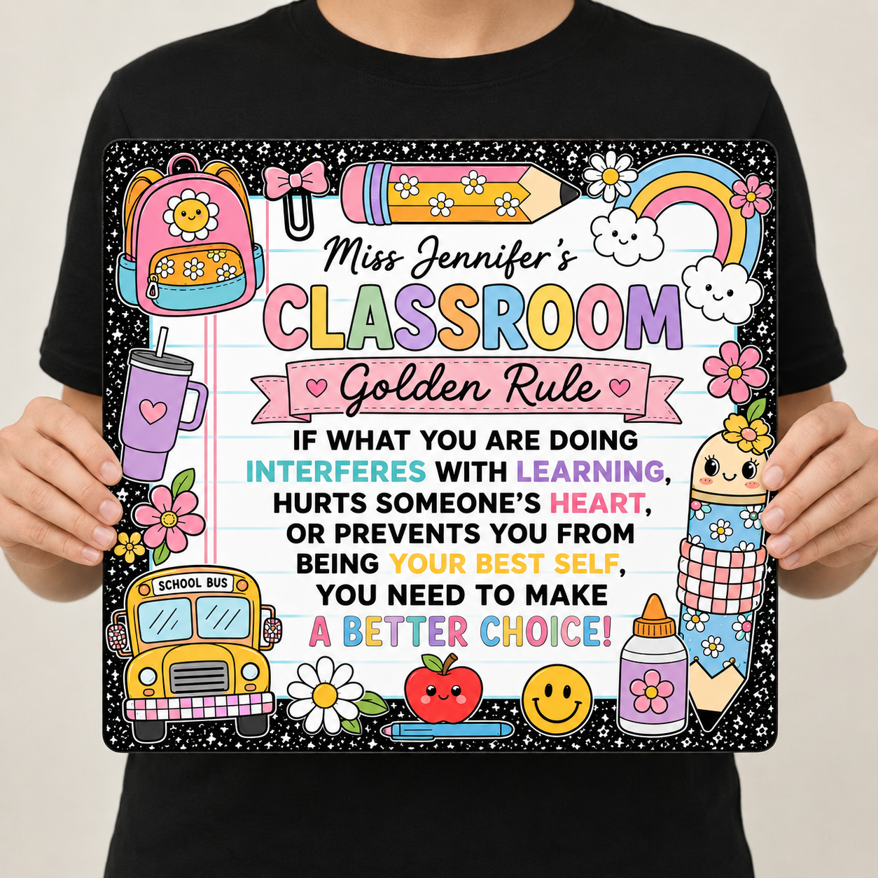 Classroom Golden Rule - Personalized Metal Sign