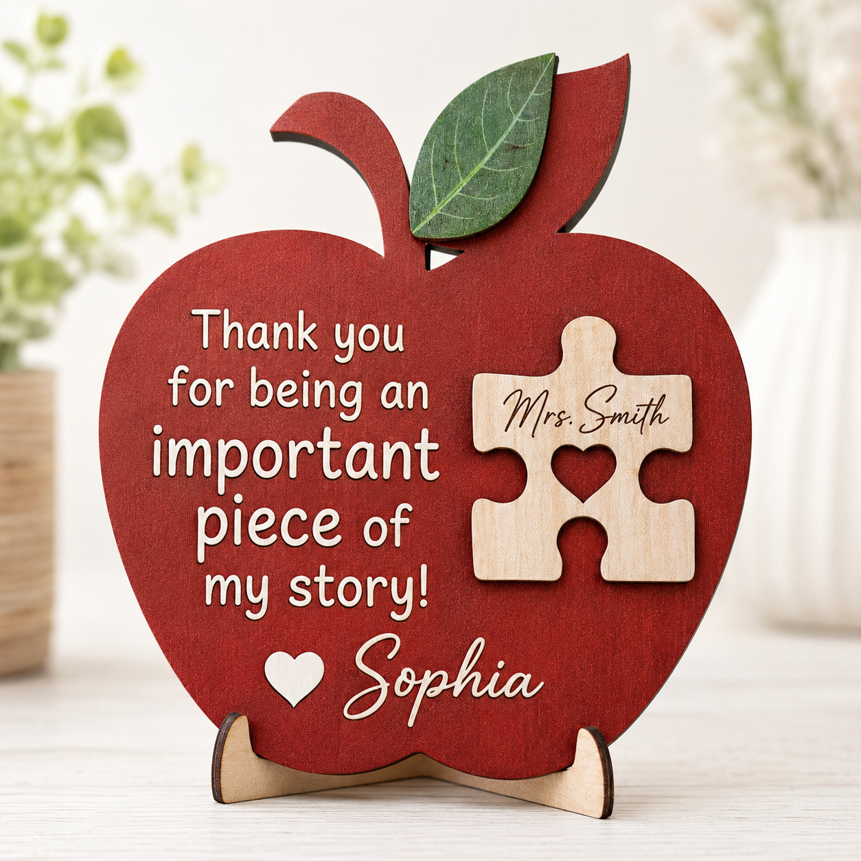 Thank You, Teacher - Personalized 2 Layers Wooden Plaque
