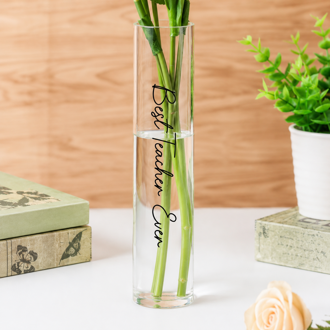 Teachers Plant Seeds That Grow Forever - Personalized Acrylic Book Vase