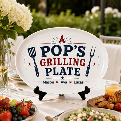 Personalized Grilling Platter Platter, Father's Day Grilling Custom Name Gift