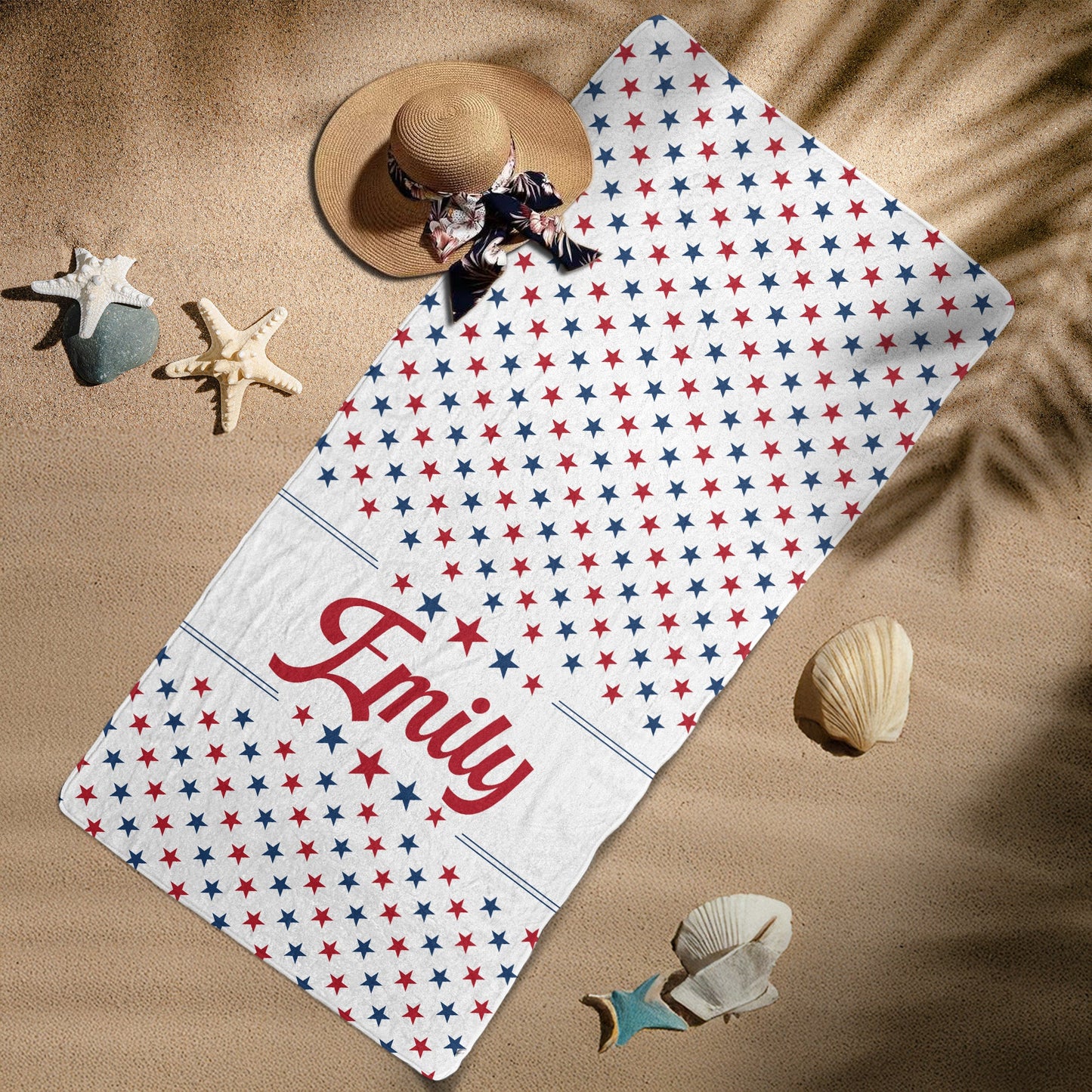 Chill The Fourth Out Red White & 250 - Personalized Beach Towel