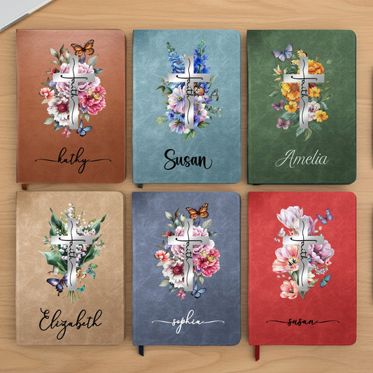 Christian Gift Faith Journal - Personalized Leather Journal