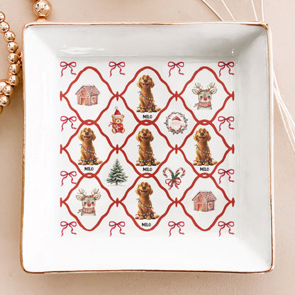 Christmas Dogs Festive 3D Pets - Personalized Jewelry Dish