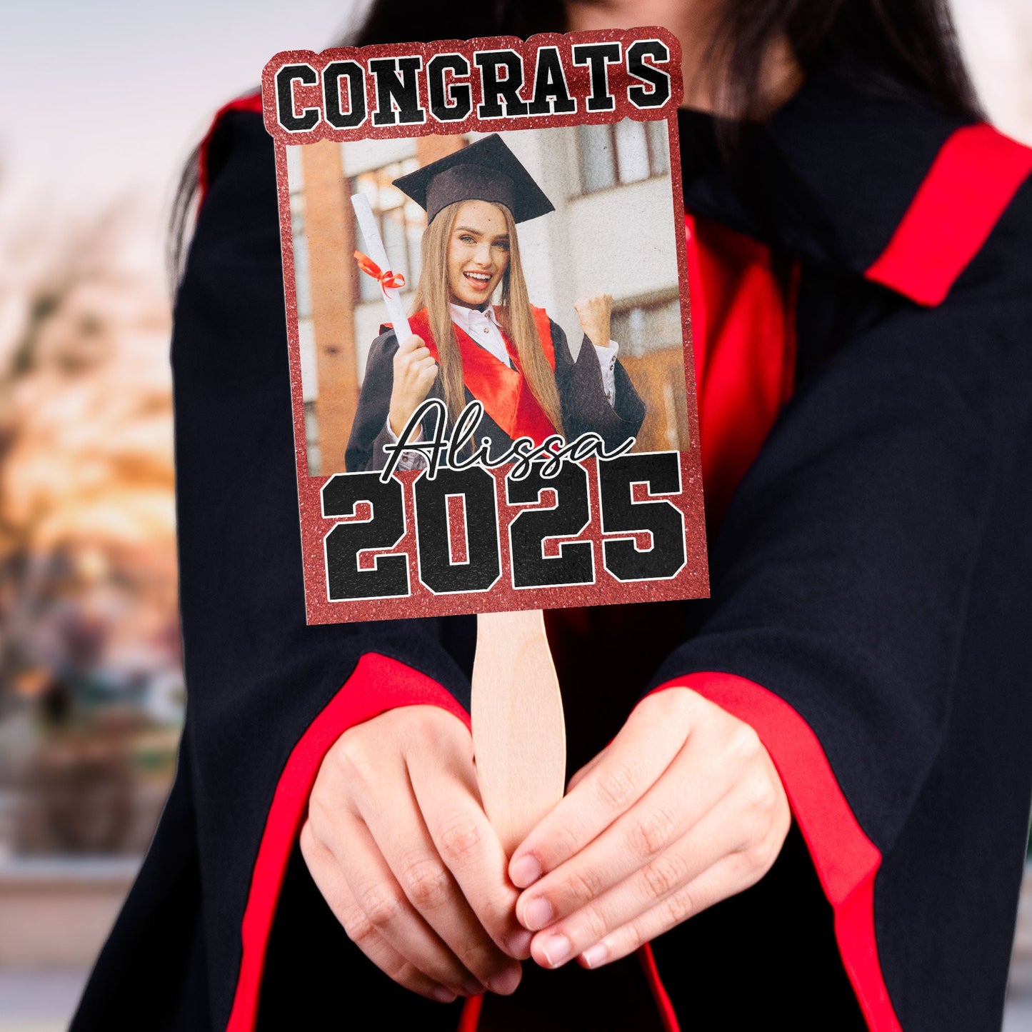 Congrats Graduation Fan Custom Photo - Custom Graduation Fan With Picture