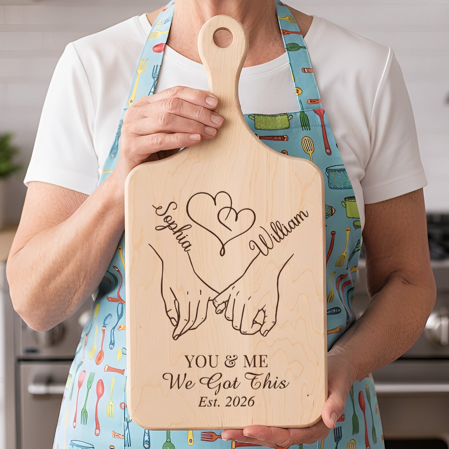 Couple Custom Name You & Me - Personalized Paddle Cutting Board
