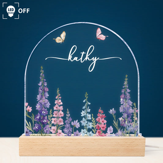 Custom Birth Flower Night Light For Baby Girl Daughter Nursery Decor - Personalized LED Light