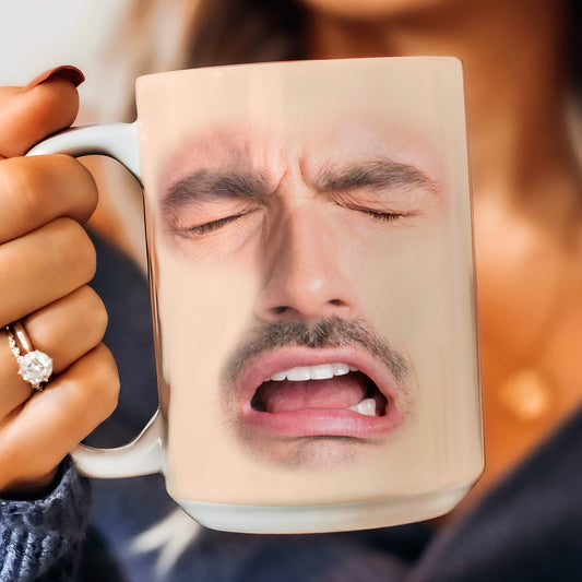 Father's Day Gifts, Custom Funny Face - For Coworkers, Friends, Boss, Dad - Personalized Photo Mug