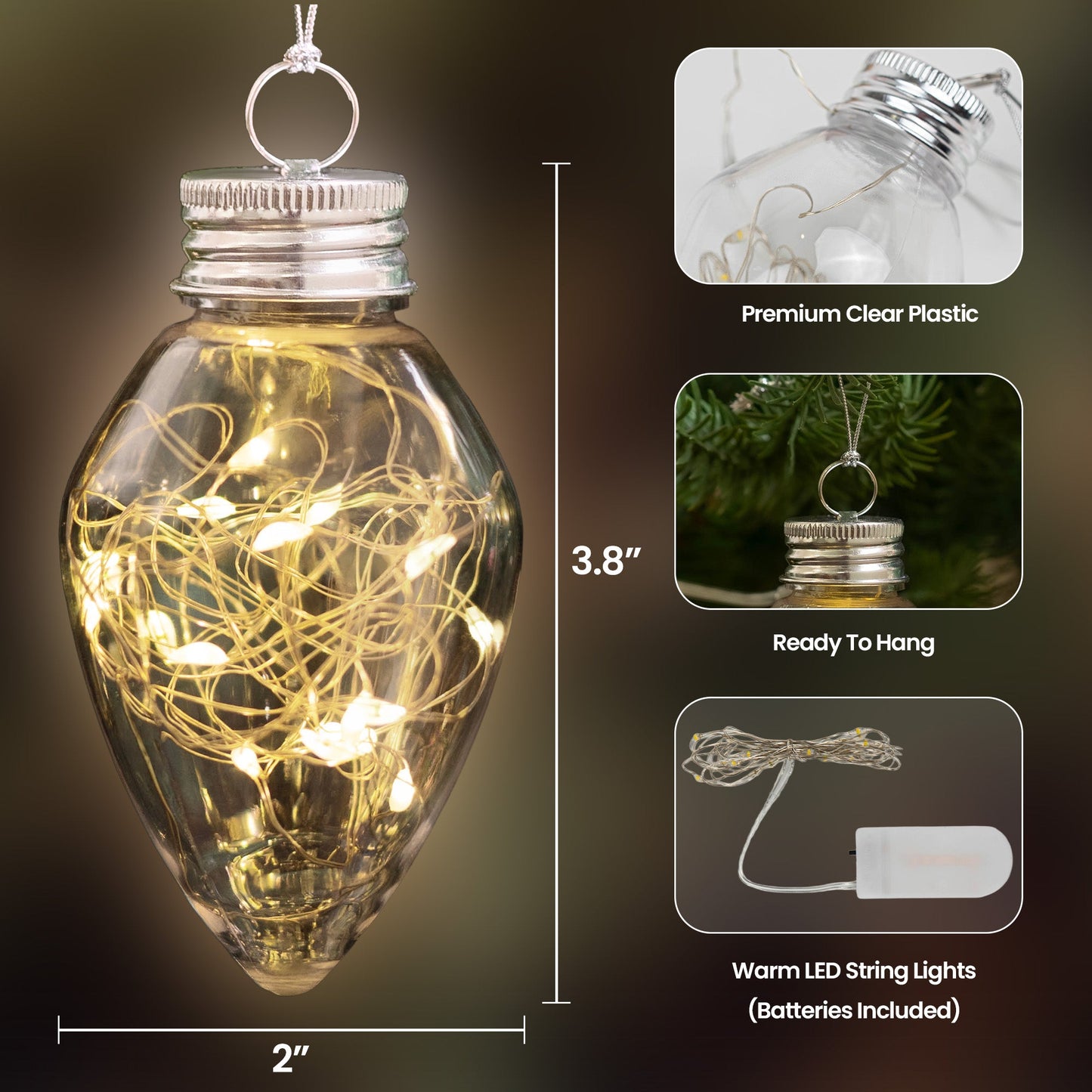 Custom Photo For Family, Kids, Pet Lovers - Christmas Bulk Gifts - Personalized Photo LED Christmas Light