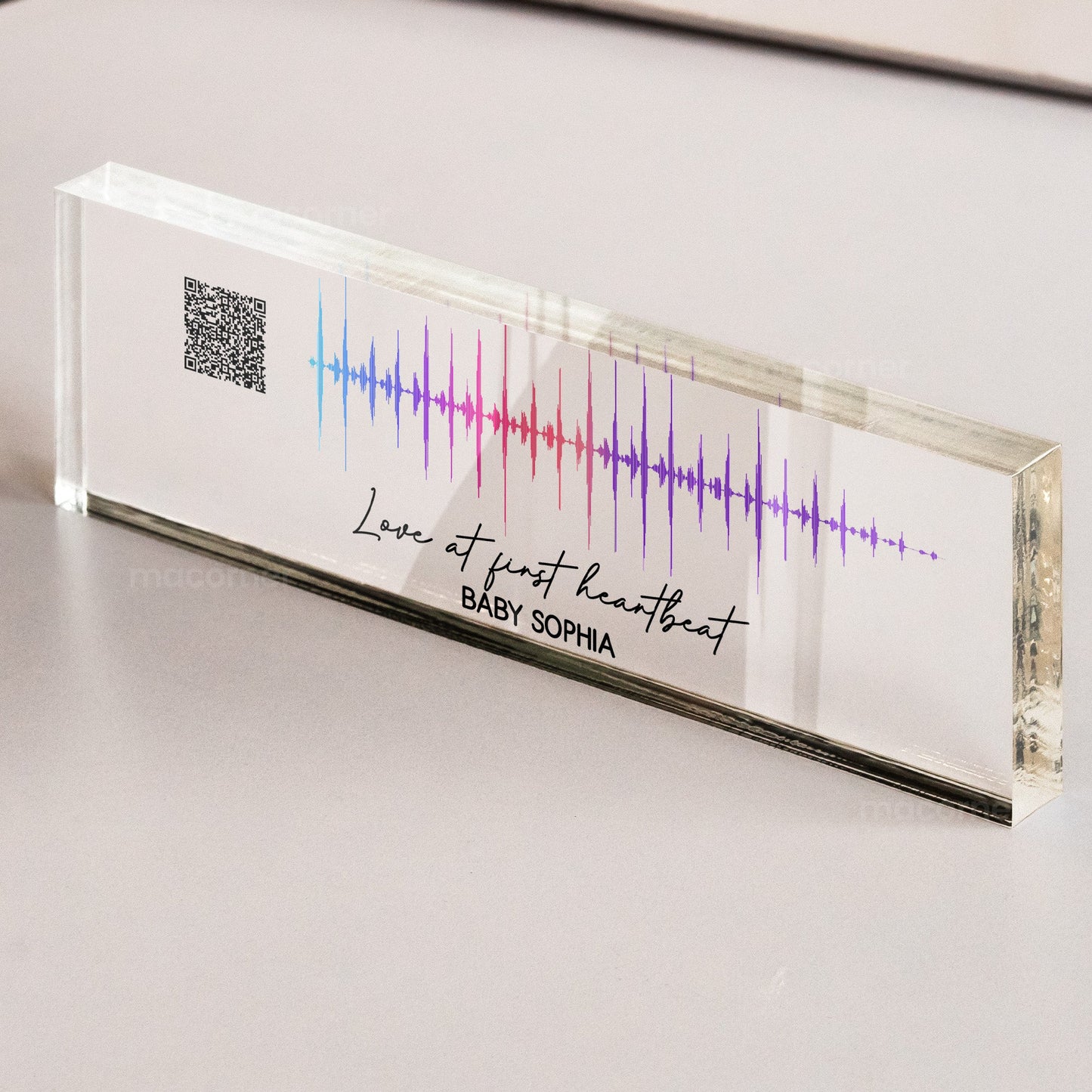Custom Soundwave Art Pregnancy Mommy To Be - Personalized Name Plate