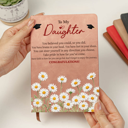 Custom Birth Flower Graduation - Personalized Leather Journal