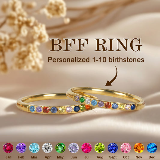 Custom Birthstone Gift For Friends, Sisters Thank You Gift - Personalized Ring