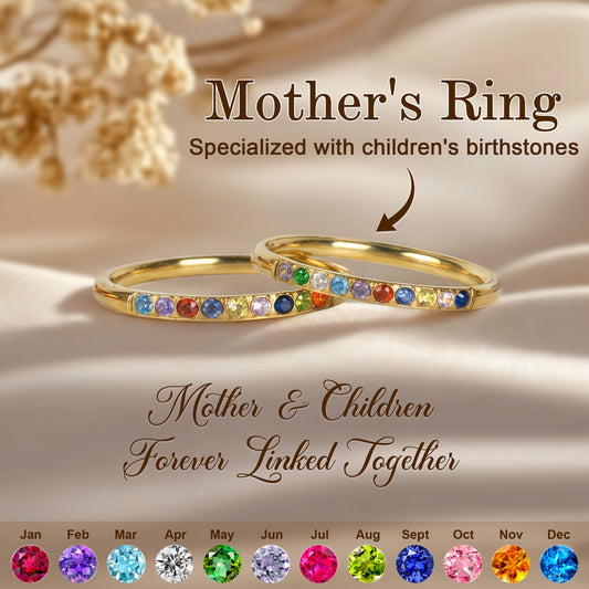Custom Birthstone Ring Gift For Mom, Wife, Grandma - Personalized Ring