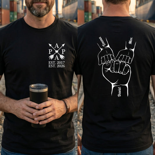 Father's Day Gifts, Custom Children's Names & Birth Years Gift For Dad, Papa, Pop - Personalized Shirt