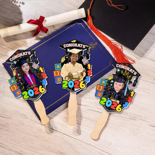 Custom Face Kindergarten Pre K Graduation - Personalized Graduation Fan