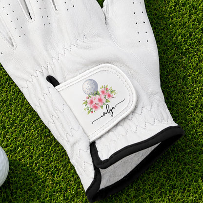 Custom Name And Birth Flower For Golf Lover - Personalized Golf Glove