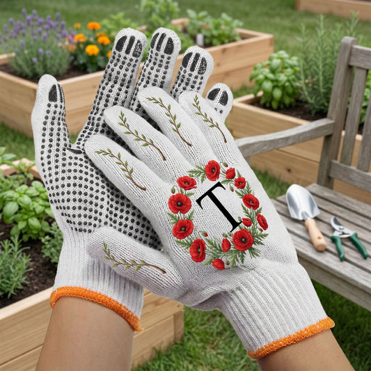 Custom Name And Birth Flower Plant Mom Gift For Her - Personalized Gardening Gloves